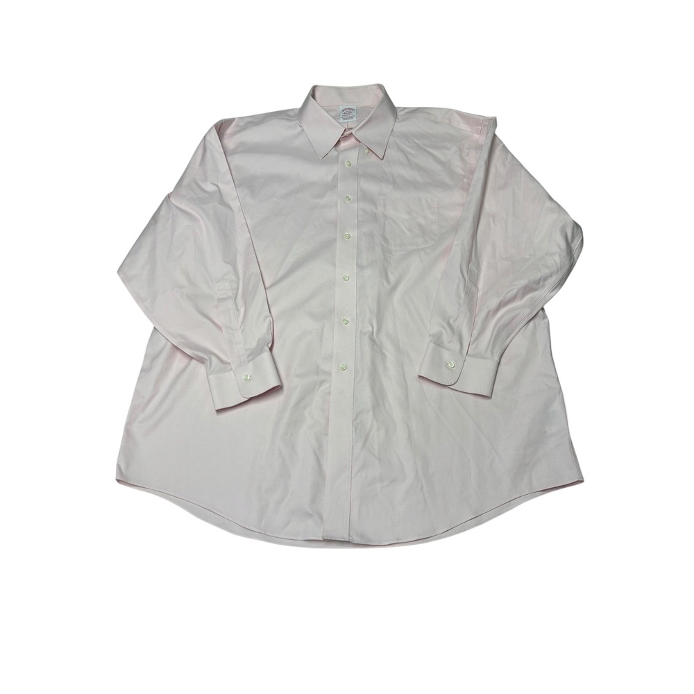 Brooks Brothers Madison Fit Pink Supima Cotton Non-Iron Shirt 18-34 Mens 2XL